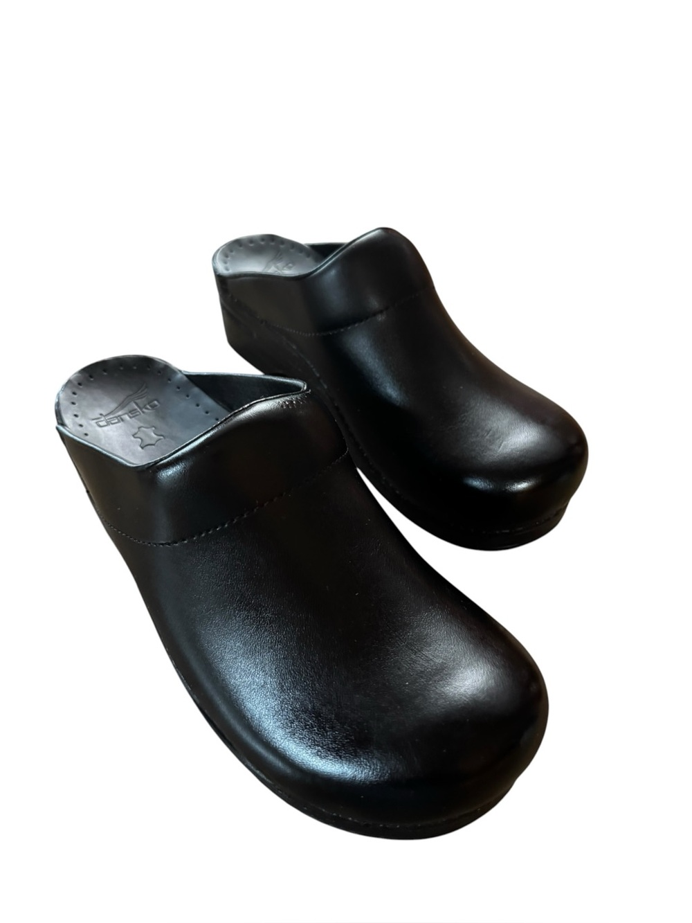 Dansko Men’s Size 44 (US Men’s 10.5-11) Black Leather Karl Box Clogs